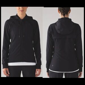 Lululemon Athletica Get Ready Jacket Black Size 10 Hooded Full Zip